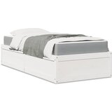 The Living Store Postelja z vzmetnico bela 100x200 cm trdna borovina - Postelja, (21609889) | Shoptok.si