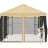 Paviljon s bočnim stranama 6 x 3 m Krem Poliester i čelik 190 | shoptok.hr