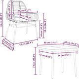  Vrtna garnitura - 5-dijelni vrtni blagovaonski set s jastucima poliratan i staklo | shoptok.hr