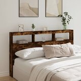 vidaXL Ormarić za uzglavlje LED boja dimljenog hrasta 180x17x102 cm | shoptok.hr