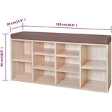  Klupa za cipele s 10 pretinaca, boja hrasta | shoptok.hr