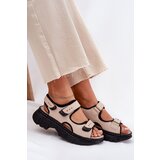 ARTIKER Leather Women's Sandals With Velcro Beige | shoptok.hr