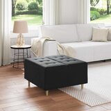  Otoman za pohranu s jastukom Crna 80 x 80 x 45 cm Baršun | shoptok.hr