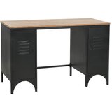 Maison Chic Dvojna Pisalna miza - pisarniška miza - Računalniška miza trden les jelke in jeklo 120x50x76 cm, (21785102) | Shoptok.si