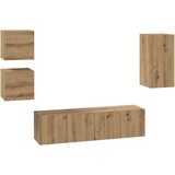  Set TV komoda s policom Zidne s pohranom s vratima 5 pcs hrast artisan 30.5 x 30 x 60 cm | shoptok.hr