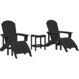 vidaXL 3-dijelni set za opuštanje u vrtu Crni HDPE | shoptok.hr