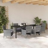  Vrtni set za objed 7 kom. Siva poliratan | shoptok.hr