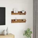 vidaXL Police na zidu s policom s pohranom 2 pcs Staro drvo 80 x 11.5 x 18 cm | shoptok.hr