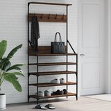  The Living Store Regal za oblačila s prostorom za čevlje rjav hrast 90x34x184 cm - Regal Za Oblačila, (21448561) Cene