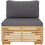  Srednja vrtna sofa s tamnosivim jastucima od masivne tikovine | shoptok.hr