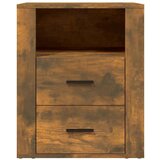  Noćni ormarić dimljenog hrasta 50x36x60cm od konstruiranog drva | shoptok.hr