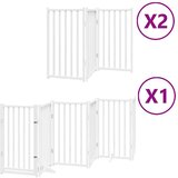 vidaXL Ograda za pse z vrati zložljiva 12 panelov bela 600 cm les | Shoptok.si