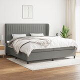 Maison Chic Box spring postelja - Vzmetna postelja z vzmetnico temno siva 200x200 cm blago SL13538, (21901527) | Shoptok.si