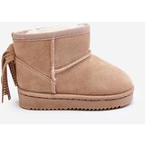 Boto Children's Fleece-lined Fringed Snow Boots Beige Mikyla | Shoptok.si