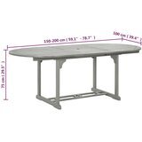  Vrtni stol sivi 200 x 100 x 75 cm od masivnog bagremovog drva | shoptok.hr