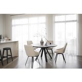 Rowico Temno rjava okrogla raztegljiva jedilna miza v hrastovem dekorju ø 135 cm Maddock – | Shoptok.si