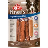 8in1 3 + 1 gratis! Triple Flavour priboljški za pse - Ribs žvečilne palčke 4 x 6 kosov