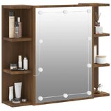 Ormarić s ogledalom LED boja smeđeg hrasta 70 x 16,5 x 60 cm | Eponuda.ba