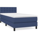  Box spring postelja z vzmetnico modra 100x200 cm blago | Shoptok.si