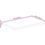 Stolna ploča 60x50x3 8 cm pravokutna masivno obnovljeno drvo | shoptok.hr