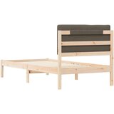 vidaXL Posteljni okvir z oblazinjenim vzglavjem Taupe 90 x 190 cm | Shoptok.si