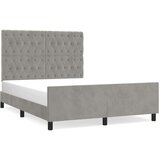  Posteljni okvir z vzglavjem svetlo siv 140x190 cm žamet, (20788532) | Shoptok.si
