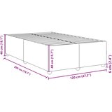  Okvir kreveta bez madraca smeđesivi 120 x 200 cm od tkanine | shoptok.hr