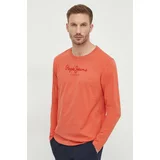PepeJeans Bombažna kratka majica Eggo moška, oranžna barva