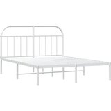 Metalni okvir za krevet s uzglavljem bijeli 160x200 cm | shoptok.hr