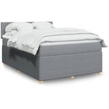vidaXL Box spring posteljni z vzmetnico svetlo siv 140x190 cm blago | Shoptok.si