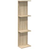vidaXL Zidna polica Hrast sonoma 25 x 15 x 100 cm Konstruirano drvo - Hrast sonoma 1 25 x 15 x 100 cm (4 etaže) | shoptok.hr