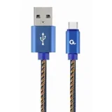 CC-USB2J-AMCM-1M-BL Premium jeans (denim) Type-C USB kabel s kovinskimi konektorji 1m modra, (5000263443)