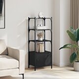 Regal za knjige 3 razine crni 41x30x109,5 cm konstruirano drvo | Eponuda.ba