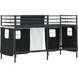  Krevet na kat za djecu s zavjesama Crna 100 x 190 cm | shoptok.hr