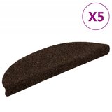  Prostirke za stepenice, samoljepljive, 5 kom, 56x17x3 cm, smeđe, poluokrugle | shoptok.hr