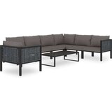  Sekcijski kotni kavč z levim naslonjalom poli ratan antraciten, (20658274) | Shoptok.si