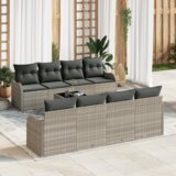  9-delni vrtni sofa set z blazinami svetlo siva poli ratan | Shoptok.si