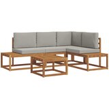  Set vanjskih sofa s jastukom 5 Komad Prirodna i svijetlo siva | shoptok.hr