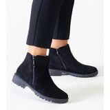 Gemre Black ankle boots with metallic inserts eco-suede Branda | shoptok.hr