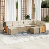 vidaXL 9-dijelni set vrtnih sofa s jastucima bež od poliratana | shoptok.hr