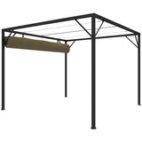  Vrtna sjenica s pomičnim krovom 3 x 3 m smeđe-siva 180 g/m² | shoptok.hr