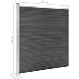  Panel za ogradu WPC 175 x 186 cm crni | shoptok.hr