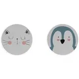 Madre Selva Komplet 2 pogrinjkov Cat & Penguin, ⌀ 32 cm