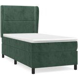 Box spring krevet s madracem tamnozeleni 90x190 cm baršunasti | shoptok.hr