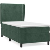Box spring postelja z vzmetnico temno zelen 90x190 cm žamet, (20899329) | Shoptok.si