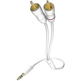 00310007 cinch / klinker avdio priključni kabel [2x moški cinch konektor - 1x 3\,5 mm banana moški konektor] 7.50 m bela pozlačeni konektorji, (20432296)