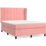 The Living Store Box spring postelja z vzmetnico roza 140x190 cm žamet - Box Spring Postelja, (21491498) | Shoptok.si