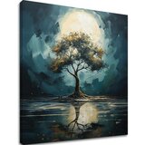  Sodobna stenska dekoracija Drevo lunine noči - PREMIUM ART Cene
