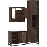 vidaXL 3-dijelni set kupaonskog namještaja boja smeđeg hrasta drveni | shoptok.hr