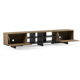 Marckeric Črna/v naravni barvi TV omarica v hrastovem dekorju 230x44x36 cm Cequoia – | Shoptok.si